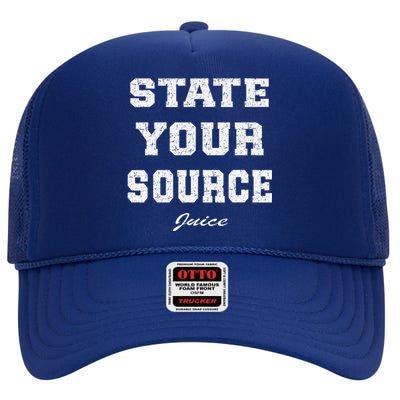 State Your Source Juice Vintage High Crown Mesh Back Trucker Hat