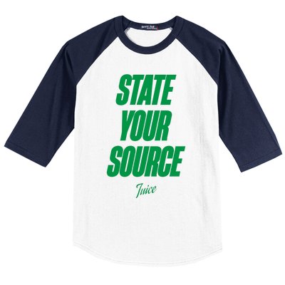 State Your Source Baseball Sleeve Shirt