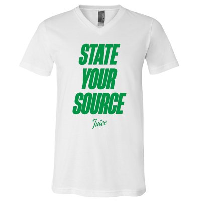 State Your Source V-Neck T-Shirt