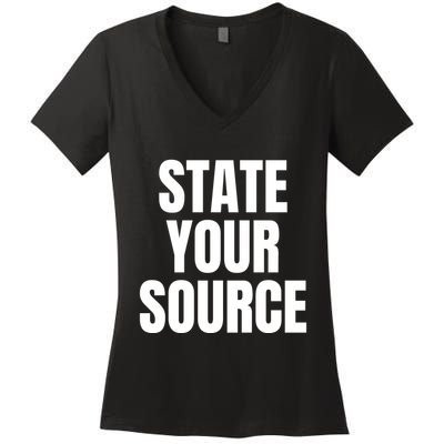 State Your Source Women's V-Neck T-Shirt