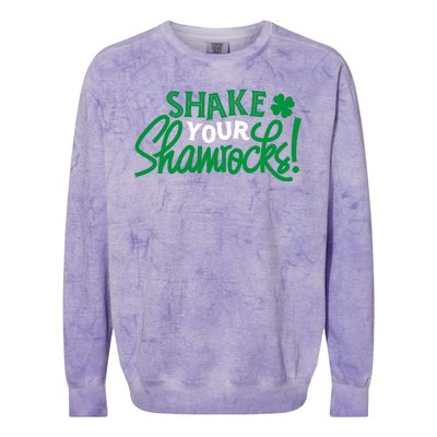 Shake Your Shamrocks Funny St Patricks Day Colorblast Crewneck Sweatshirt