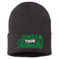 Shake Your Shamrocks Funny St Patricks Day Sustainable Knit Beanie