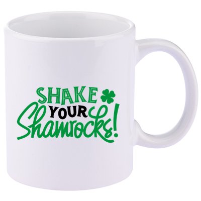 Shake Your Shamrocks Funny St Patricks Day 11oz C Handle Ceramic Mug
