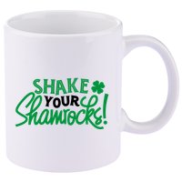 Shake Your Shamrocks Funny St Patricks Day 11oz C Handle Ceramic Mug