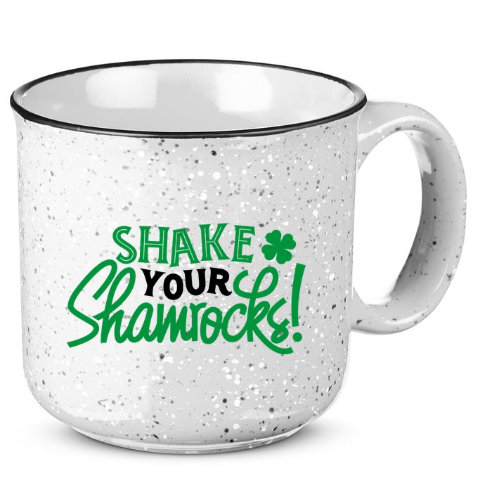 Shake Your Shamrocks Funny St Patricks Day 15oz Campfire Ceramic Mug