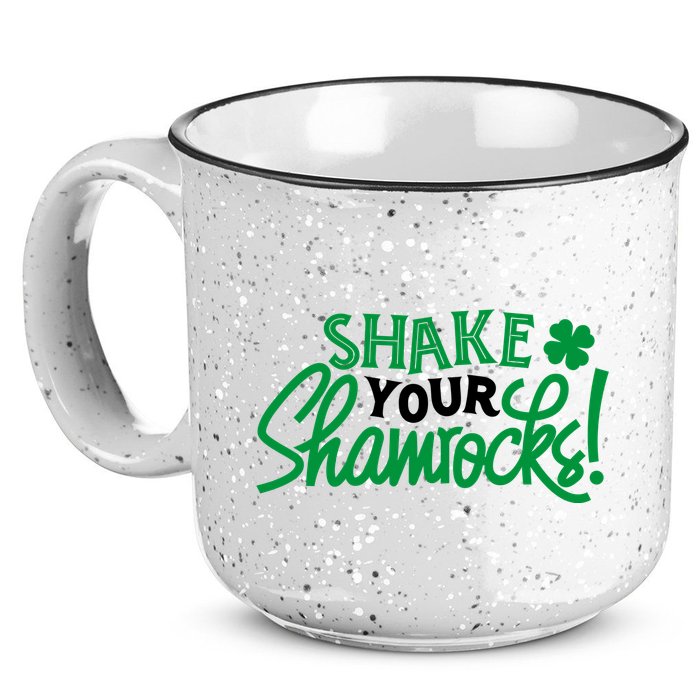 Shake Your Shamrocks Funny St Patricks Day 15oz Campfire Ceramic Mug