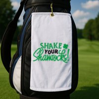 Shake Your Shamrocks Funny St Patricks Day Golf Towel