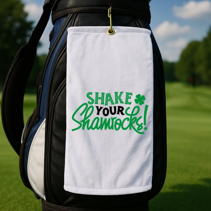 Shake Your Shamrocks Funny St Patricks Day Golf Towel