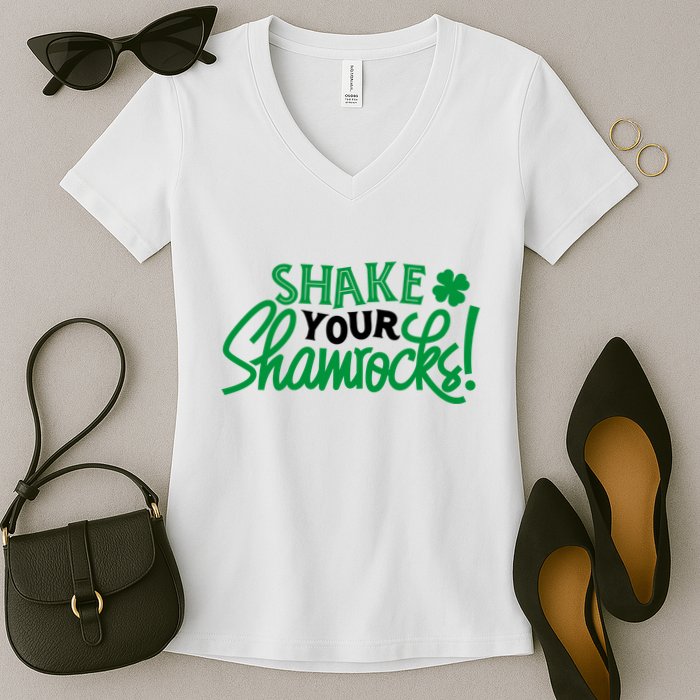 Shake Your Shamrocks Funny St Patricks Day Women's V-Neck T-Shirt