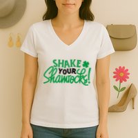 Shake Your Shamrocks Funny St Patricks Day Women's V-Neck T-Shirt