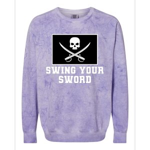 Swing Your Sword Skull Crossbones Mississippi Colorblast Crewneck Sweatshirt