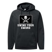 Swing Your Sword Skull Crossbones Mississippi Performance Fleece Hoodie