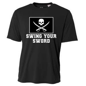 Swing Your Sword Skull Crossbones Mississippi Cooling Performance Crew T-Shirt