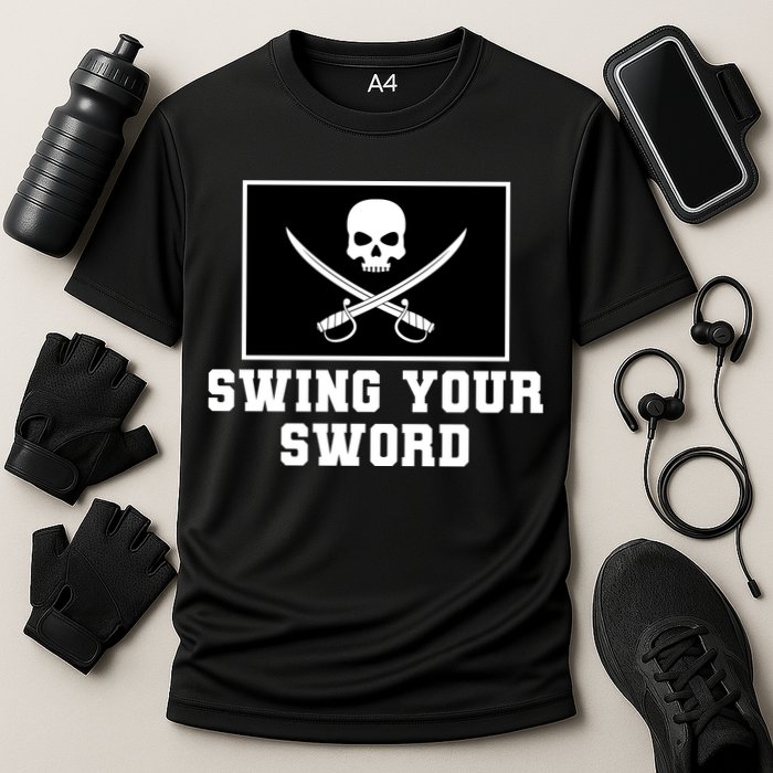 Swing Your Sword Skull Crossbones Mississippi Cooling Performance Crew T-Shirt