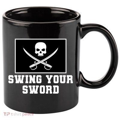 Swing Your Sword Skull Crossbones Mississippi 11oz C Handle Ceramic Mug