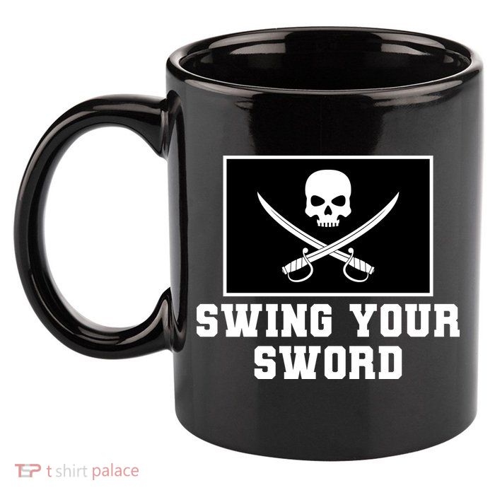 Swing Your Sword Skull Crossbones Mississippi 11oz C Handle Ceramic Mug