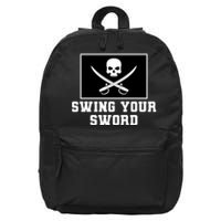 Swing Your Sword Skull Crossbones Mississippi 16 in Basic Backpack