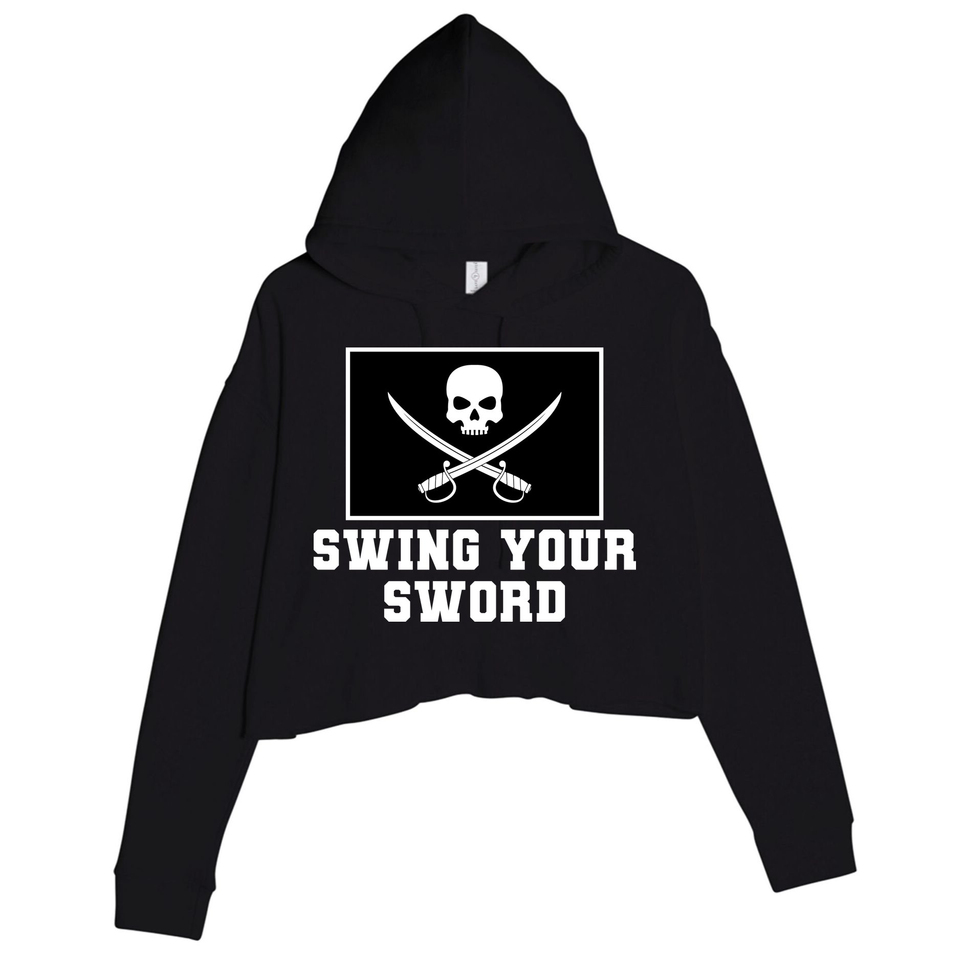 Swing Your Sword Skull Crossbones Mississippi Crop Fleece Hoodie