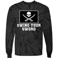 Swing Your Sword Skull Crossbones Mississippi Tie-Dye Long Sleeve Shirt