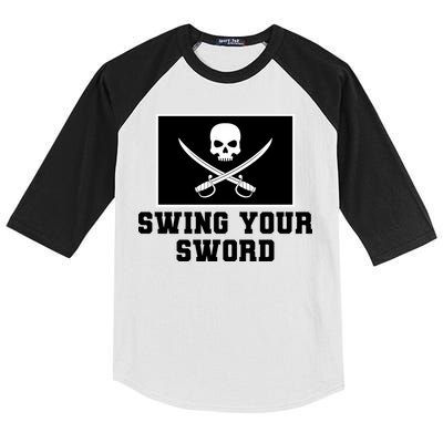Swing Your Sword Skull Crossbones Mississippi Kids Colorblock Raglan Jersey