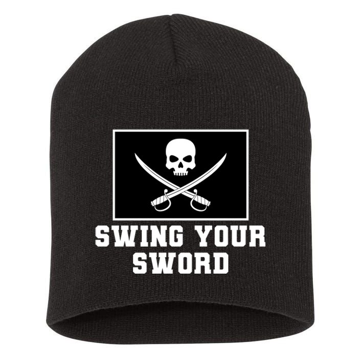 Swing Your Sword Skull Crossbones Mississippi Short Acrylic Beanie