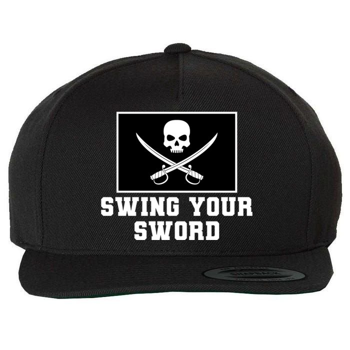 Swing Your Sword Skull Crossbones Mississippi Wool Snapback Cap