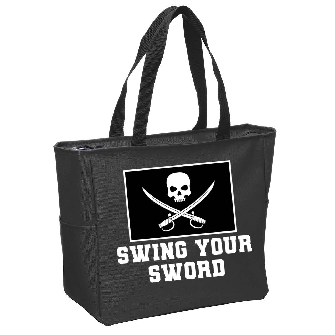 Swing Your Sword Skull Crossbones Mississippi Zip Tote Bag