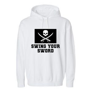 Swing Your Sword Skull Crossbones Mississippi Garment-Dyed Fleece Hoodie