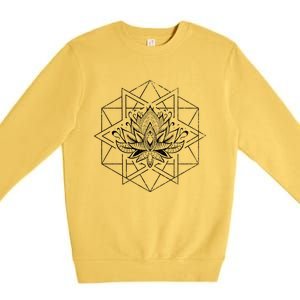 Spiritual Yogi Sacred Geometry Yoga Lotus Flower Gift Premium Crewneck Sweatshirt