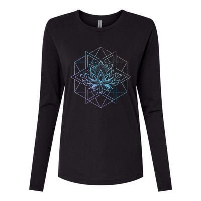 Spiritual Yogi Sacred Geometry Yoga Lotus Flower Gift Womens Cotton Relaxed Long Sleeve T-Shirt