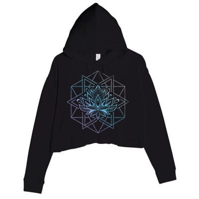 Spiritual Yogi Sacred Geometry Yoga Lotus Flower Gift Crop Fleece Hoodie