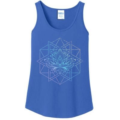 Spiritual Yogi Sacred Geometry Yoga Lotus Flower Gift Ladies Essential Tank