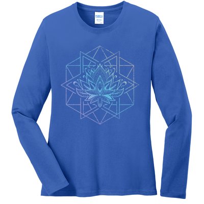 Spiritual Yogi Sacred Geometry Yoga Lotus Flower Gift Ladies Long Sleeve Shirt