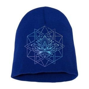 Spiritual Yogi Sacred Geometry Yoga Lotus Flower Gift Short Acrylic Beanie