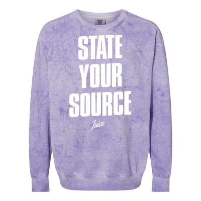 State Your Source Funny Gift Colorblast Crewneck Sweatshirt