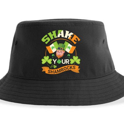 Shake Your Shamrocks Funny Leprechaun St Patricks Day Sustainable Bucket Hat