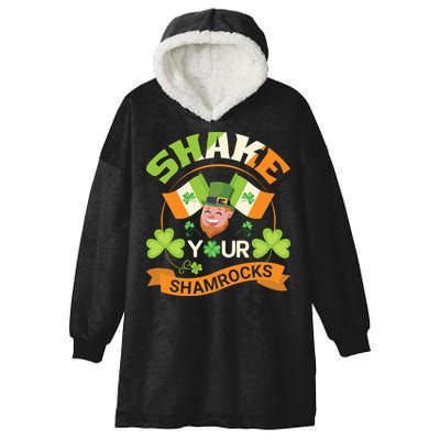 Shake Your Shamrocks Funny Leprechaun St Patricks Day Hooded Wearable Blanket