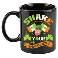 Shake Your Shamrocks Funny Leprechaun St Patricks Day 11oz C Handle Ceramic Mug