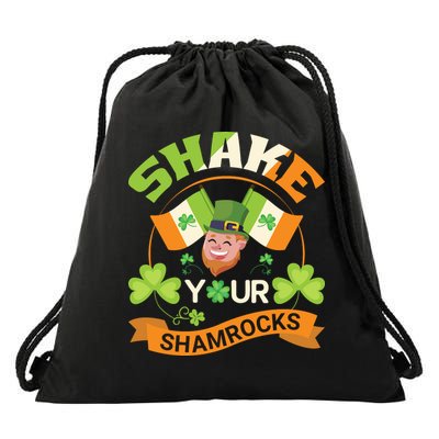 Shake Your Shamrocks Funny Leprechaun St Patricks Day Drawstring Bag