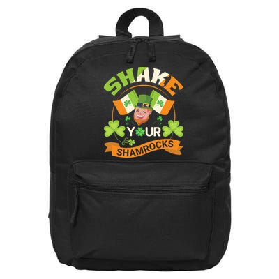 Shake Your Shamrocks Funny Leprechaun St Patricks Day 16 in Basic Backpack