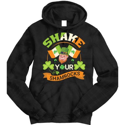 Shake Your Shamrocks Funny Leprechaun St Patricks Day Tie Dye Hoodie