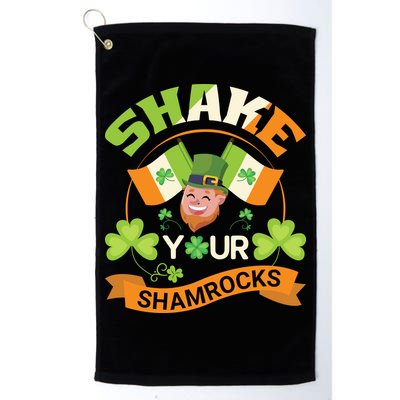 Shake Your Shamrocks Funny Leprechaun St Patricks Day Golf Towel