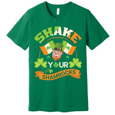 Shake Your Shamrocks Funny Leprechaun St Patricks Day Premium T-Shirt