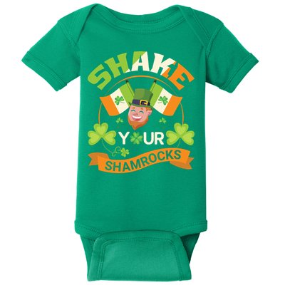 Shake Your Shamrocks Funny Leprechaun St Patricks Day Baby Bodysuit