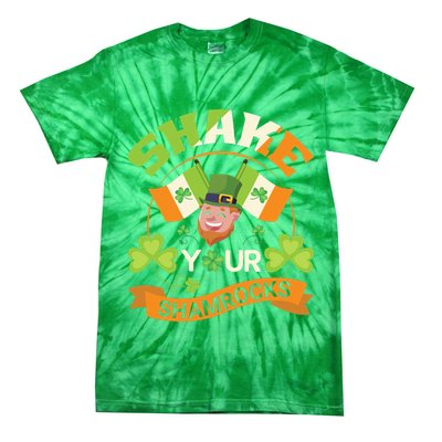 Shake Your Shamrocks Funny Leprechaun St Patricks Day Tie-Dye T-Shirt