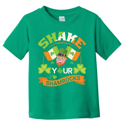 Shake Your Shamrocks Funny Leprechaun St Patricks Day Toddler T-Shirt