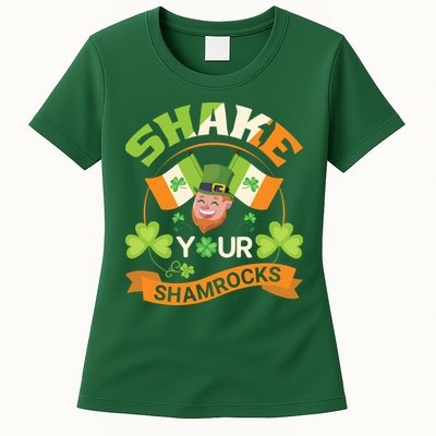 Shake Your Shamrocks Funny Leprechaun St Patricks Day Womens T-Shirt
