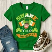 Shake Your Shamrocks Funny Leprechaun St Patricks Day Womens T-Shirt