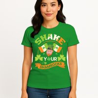 Shake Your Shamrocks Funny Leprechaun St Patricks Day Womens T-Shirt
