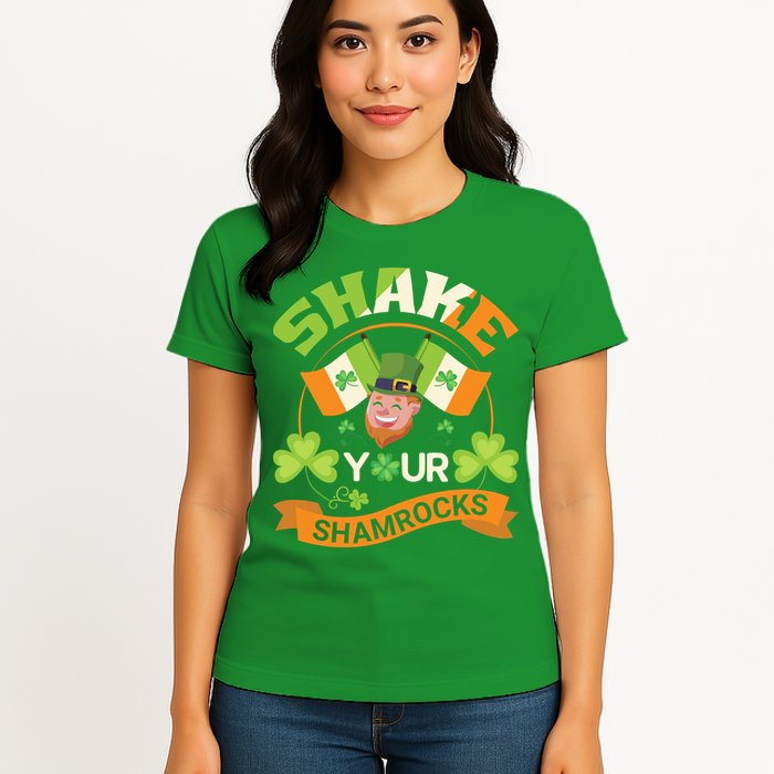 Shake Your Shamrocks Funny Leprechaun St Patricks Day Womens T-Shirt
